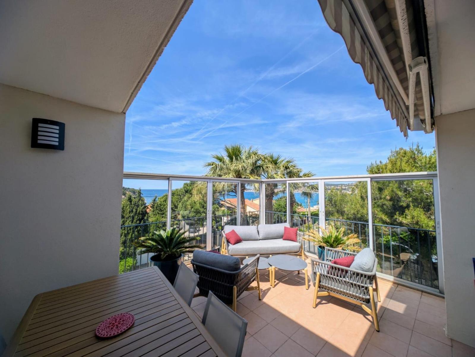 Vue Mer Grande Terrasse Plage A 2 Min A Pieds Sanary-sur-Mer Luaran gambar